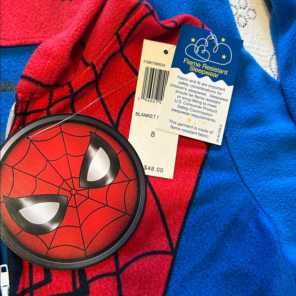 Marvel Spider-Man Boys/Unisex Blanket Sleeper One Piece Zipper NWT 8 Never Worn - Picture 3 of 16
